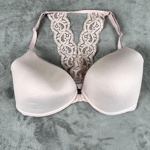 Victoria Secret Women Bra 32DDD Pink Body by Front Close Racerback Perfect - Picture 1 of 4